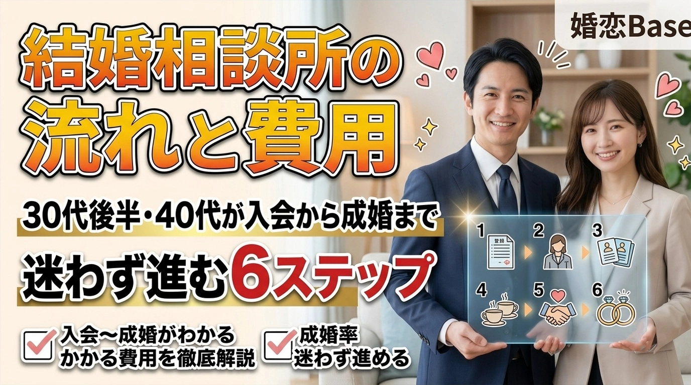 結婚相談所の無料相談に臨む30代のカップルのイメージ
